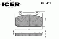 Комплект тормозных колодок ICER 180477