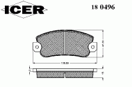 Комплект тормозных колодок ICER 180496