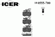 Комплект тормозных колодок ICER 180555-700
