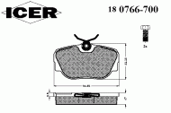 Комплект тормозных колодок ICER 180766-700