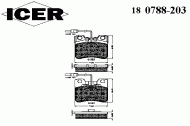 Комплект тормозных колодок ICER 180788-203