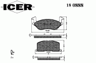 Комплект тормозных колодок ICER 180888