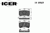 Комплект тормозных колодок ICER 180969