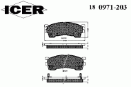 Комплект тормозных колодок ICER 180971-203