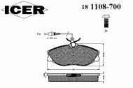 Комплект тормозных колодок ICER 181108-700