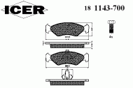 Комплект тормозных колодок ICER 181143-700