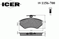 Комплект тормозных колодок ICER 181156-700