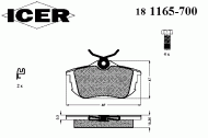 Комплект тормозных колодок ICER 181165-700