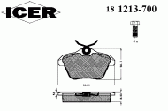 Комплект тормозных колодок ICER 181213-700