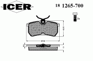 Комплект тормозных колодок ICER 181265-700