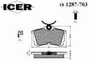 Комплект тормозных колодок ICER 181287-703