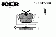 Комплект тормозных колодок ICER 181307-700