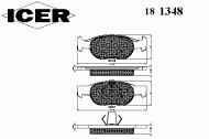 Комплект тормозных колодок ICER 181348