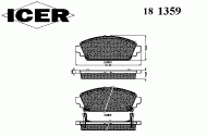 Комплект тормозных колодок ICER 181359
