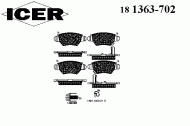 Комплект тормозных колодок ICER 181363-702