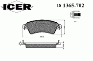 Комплект тормозных колодок ICER 181365-702
