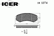 Комплект тормозных колодок ICER 181374