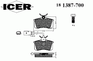 Комплект тормозных колодок ICER 181387-700