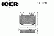 Комплект тормозных колодок ICER 181391