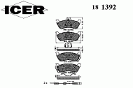 Комплект тормозных колодок ICER 181392