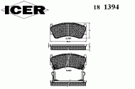 Комплект тормозных колодок ICER 181394