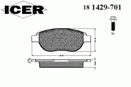 Комплект тормозных колодок ICER 181429-701