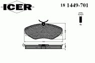 Комплект тормозных колодок ICER 181449-701