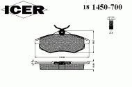 Комплект тормозных колодок ICER 181450-700