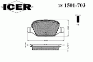 Комплект тормозных колодок ICER 181501-703