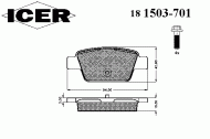 Комплект тормозных колодок ICER 181503-701