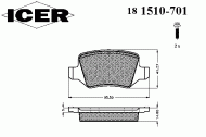 Комплект тормозных колодок ICER 181510-701