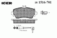 Комплект тормозных колодок ICER 181516-701