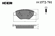 Комплект тормозных колодок ICER 181572-701