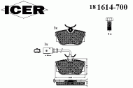 Комплект тормозных колодок ICER 181614-700