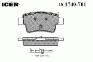 Комплект тормозных колодок ICER 181740-701