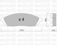 Комплект тормозных колодок METELLI 22-0087-0