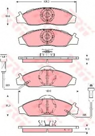 Комплект тормозных колодок TRW GDB3134