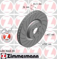 Тормозной диск ZIMMERMANN 400.3660.20