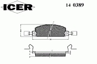 Комплект тормозных колодок ICER 140389