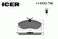 Комплект тормозных колодок ICER 140933-700
