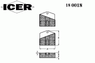 Комплект тормозных колодок ICER 180018