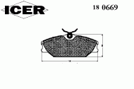 Комплект тормозных колодок ICER 180669