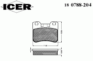 Комплект тормозных колодок ICER 180788-204