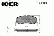 Комплект тормозных колодок ICER 181001