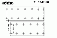 Комплект колодки тормозной накладки ICER 21 5742 00
