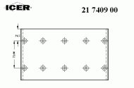 Комплект колодки тормозной накладки ICER 21 7409 00