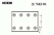 Комплект колодки тормозной накладки ICER 21 7683 00
