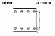 Комплект колодки тормозной накладки ICER 21 7988 00