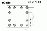 Комплект колодки тормозной накладки ICER 21 9177 00