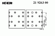 Комплект колодки тормозной накладки ICER 21 9263 00